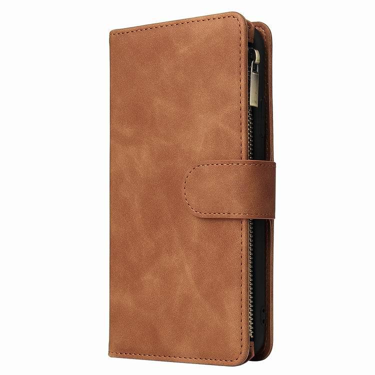 Mobile cell phone case cover for HUAWEI Mate 20 X Multi-functional zipper leather sleeve max card holder wallet lanyard solid color 