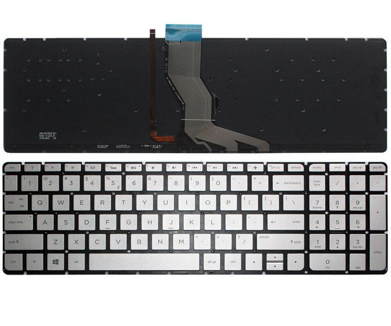 New HP Envy M7-N109DX M7-N101DX M7-N014DX M7-N011DX M7-N Silver Backlit Keyboard